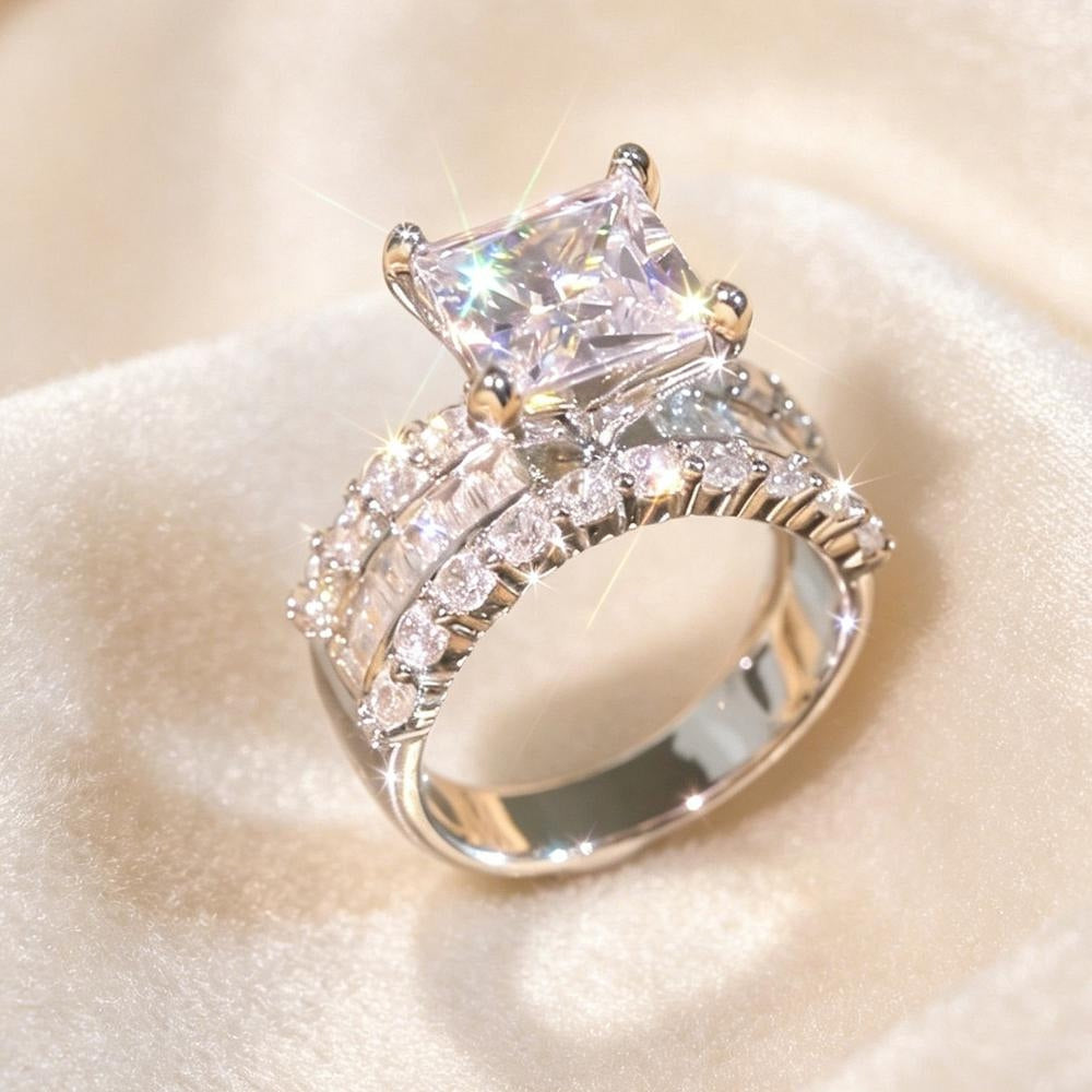 Statement Square Princess Cut Ring