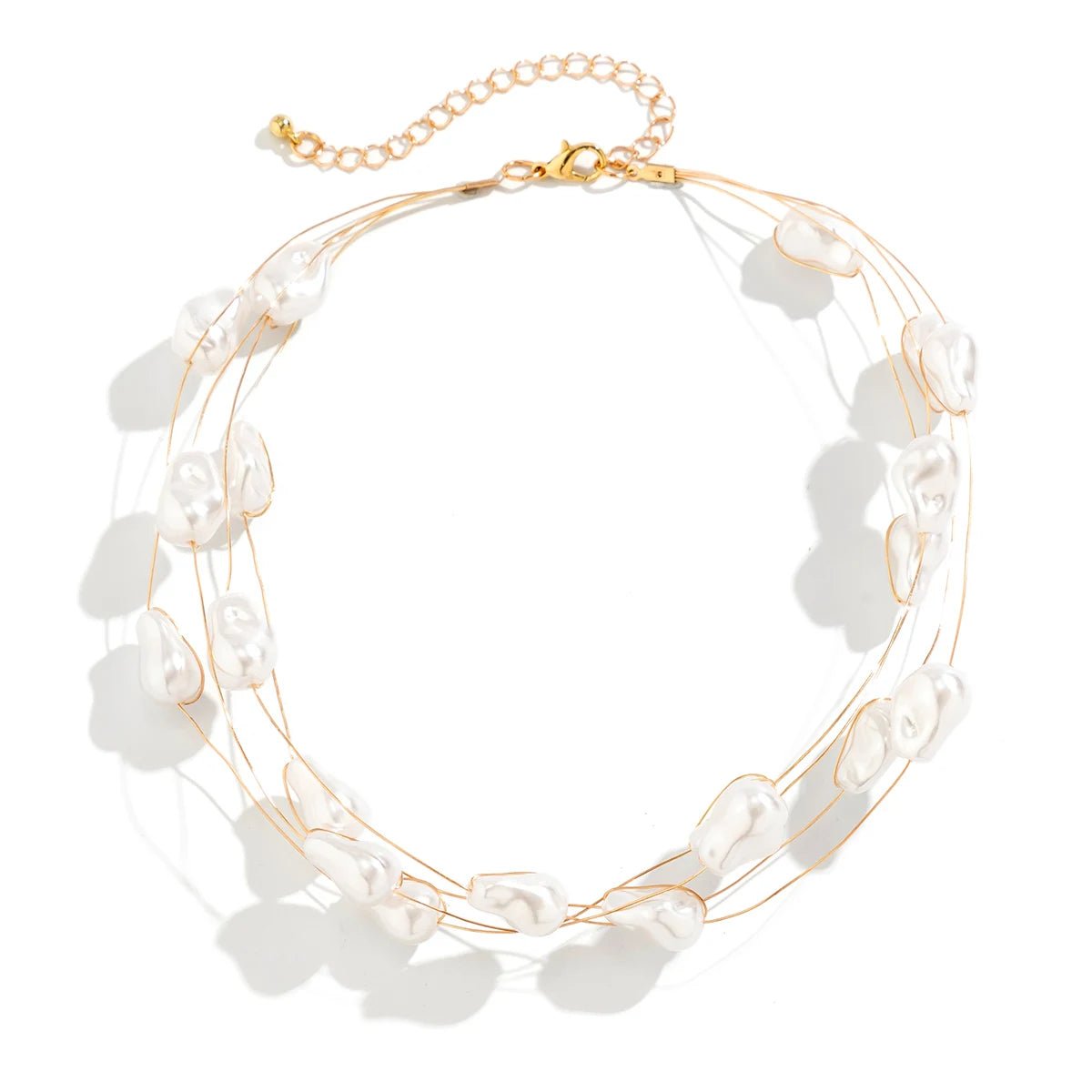 Layered Strung Pearls Bracelet and Necklace - Veinci