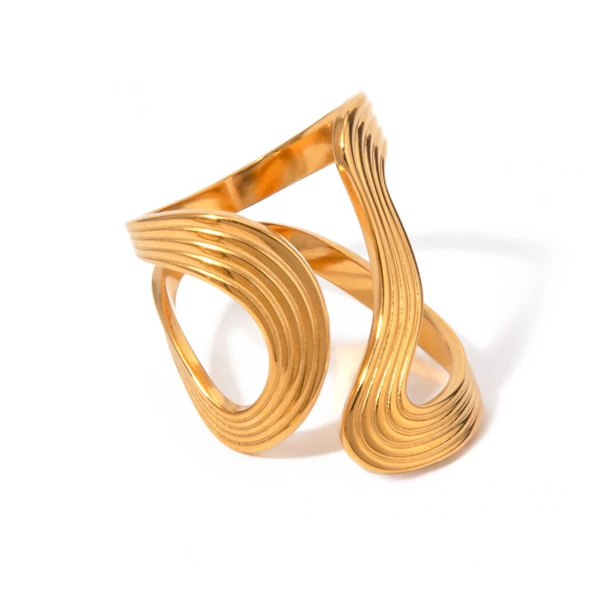 Modern Spiral Textured Ring - Veinci