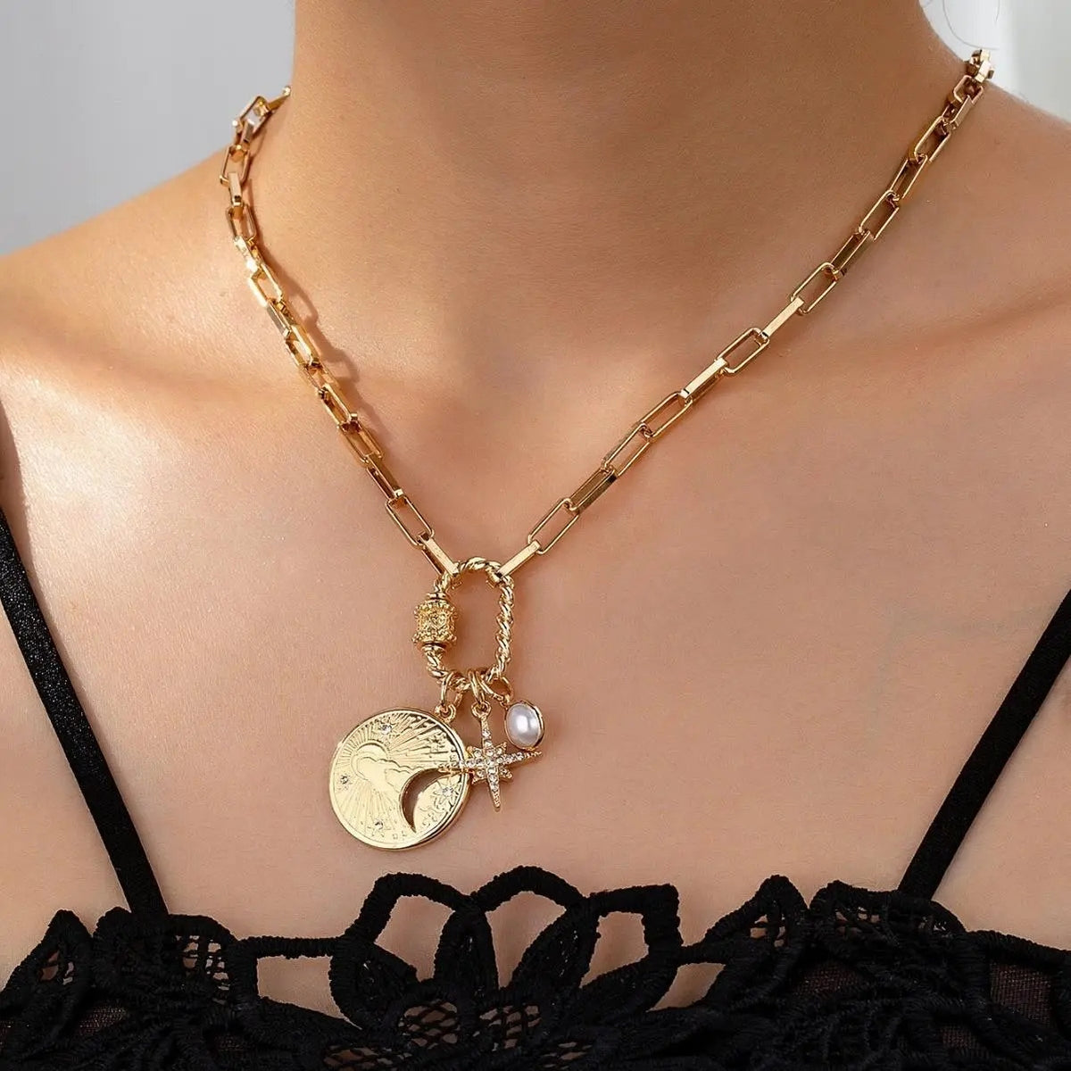 Chunky Layered Mixed Chain Necklace