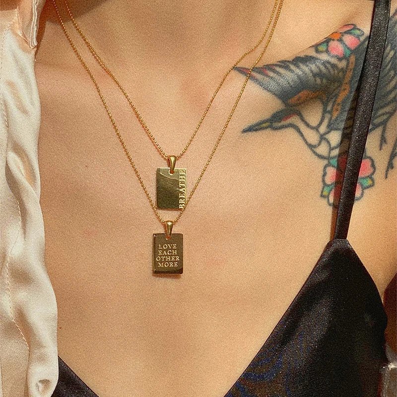 Positive Affirmation Engraved Necklaces - Veinci