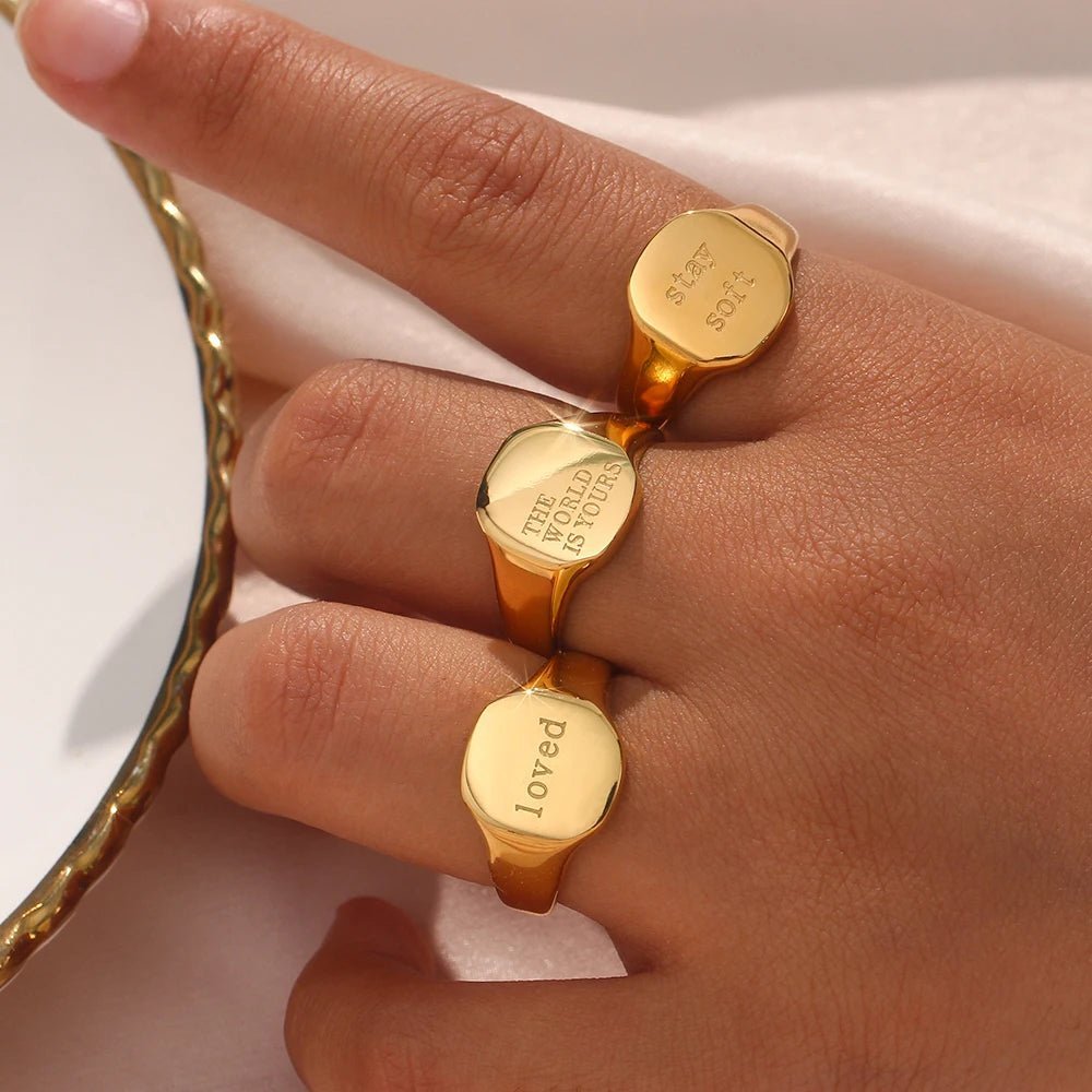 Positive Affirmation Engraved Rings - Veinci