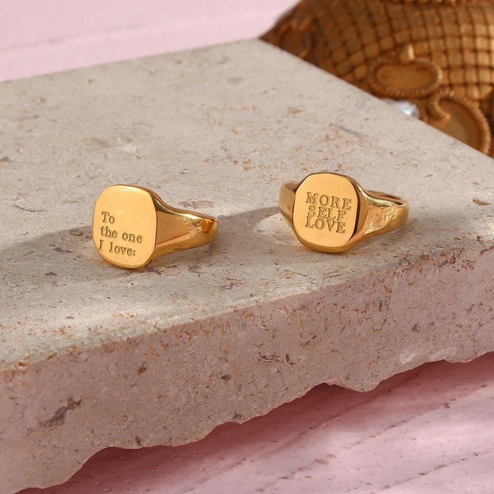 Positive Affirmation Engraved Rings - Veinci