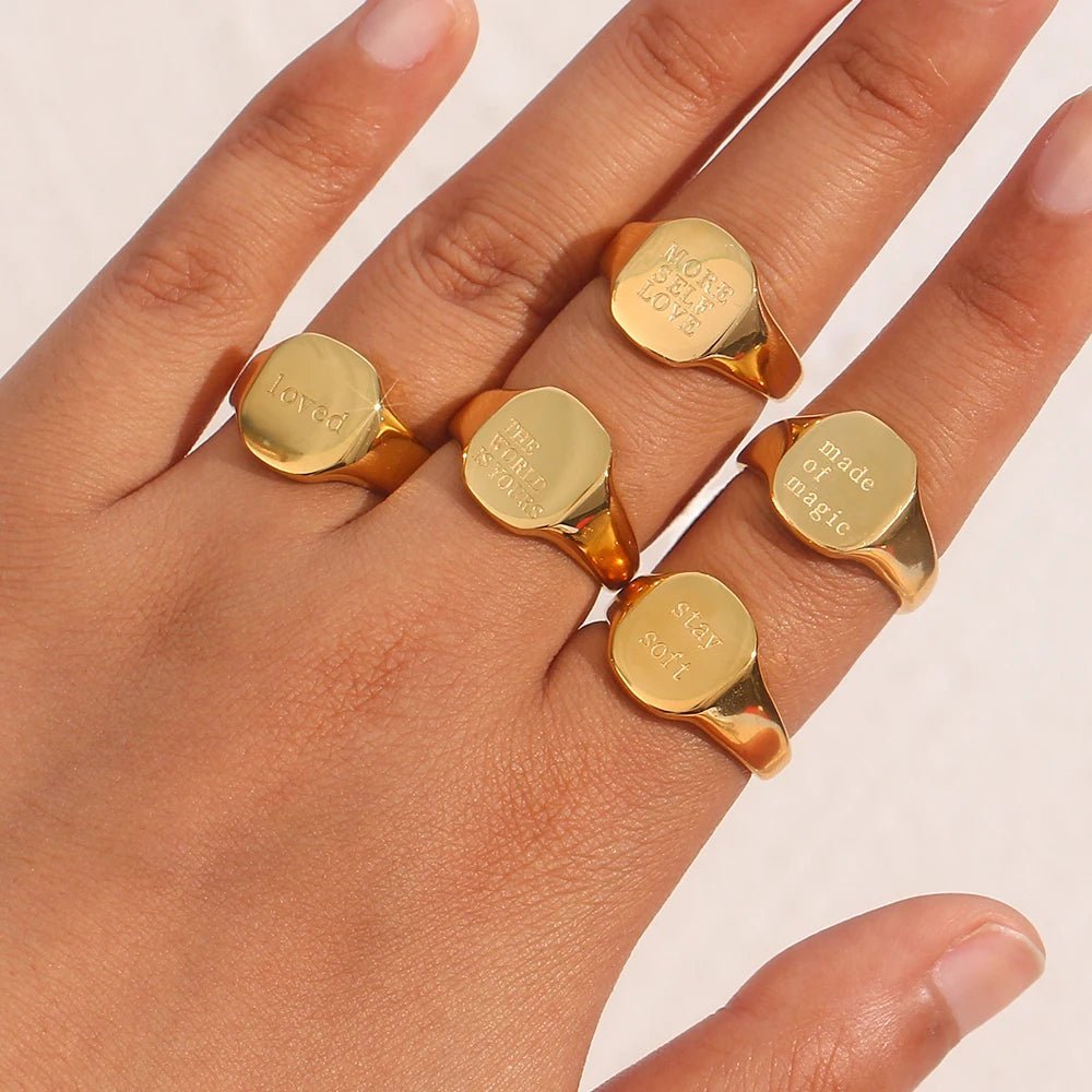 Positive Affirmation Engraved Rings - Veinci