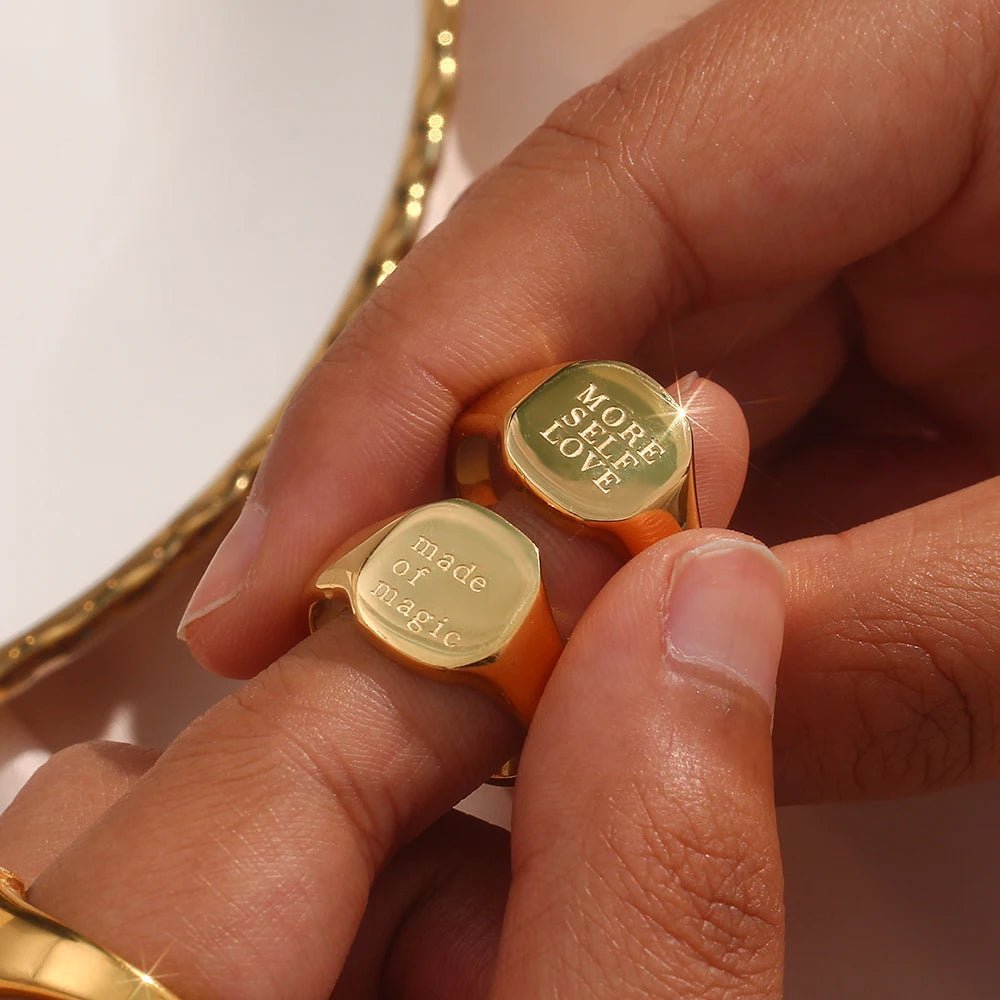 Positive Affirmation Engraved Rings - Veinci