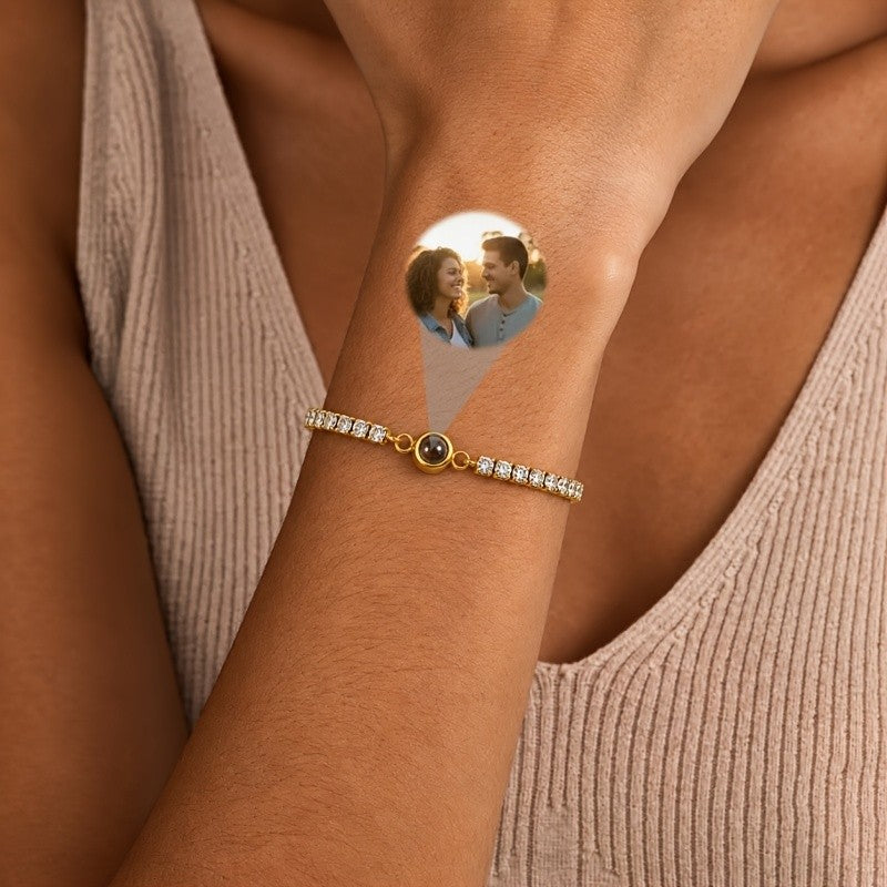 18k Elegant Custom Photo Projection Bracelet
