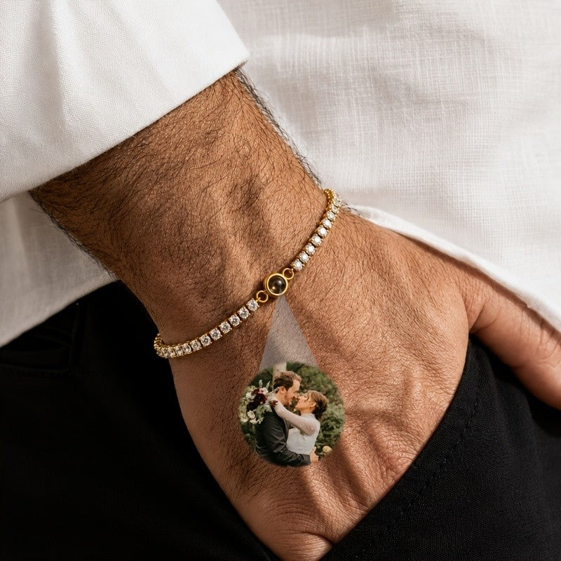 18k Elegant Custom Photo Projection Bracelet