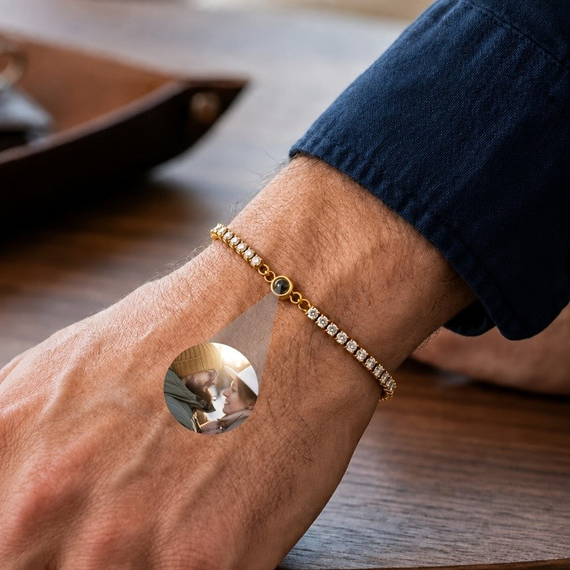 18k Elegant Custom Photo Projection Bracelet