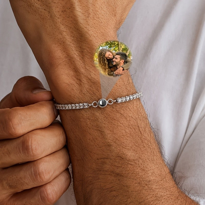 18k Elegant Custom Photo Projection Bracelet