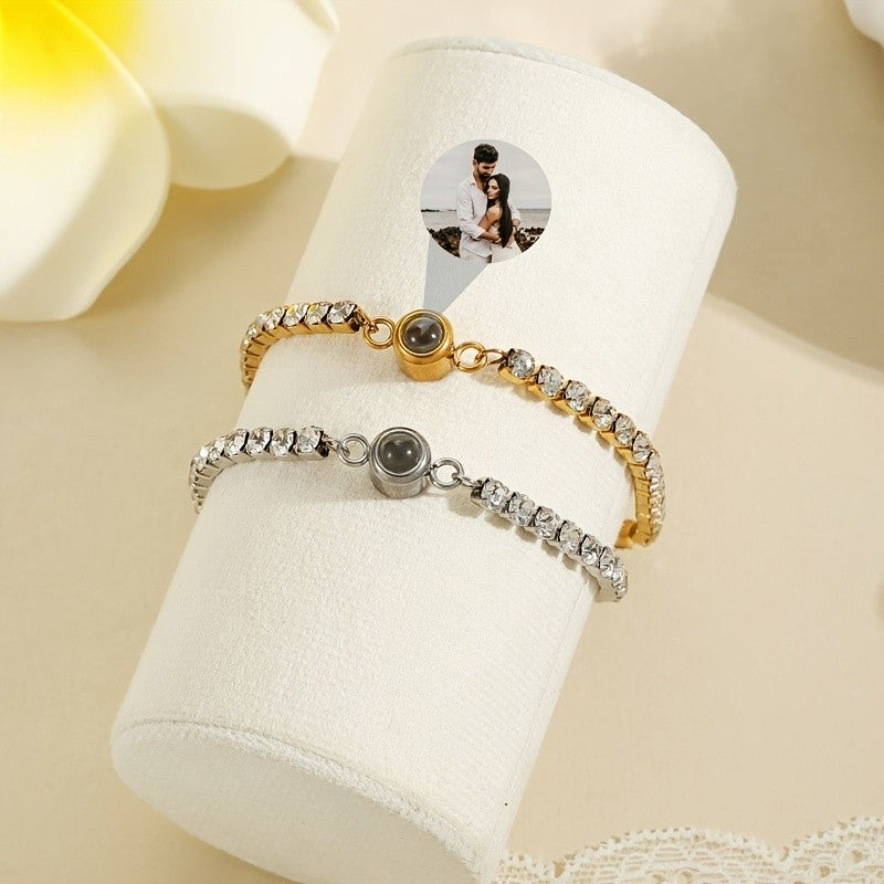 18k Elegant Custom Photo Projection Bracelet