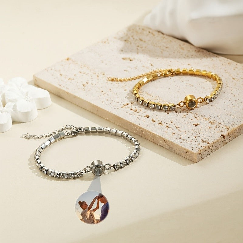 18k Elegant Custom Photo Projection Bracelet