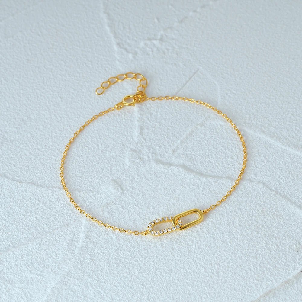 S925 Forever Linked Diamond Contrast Bracelet - Veinci