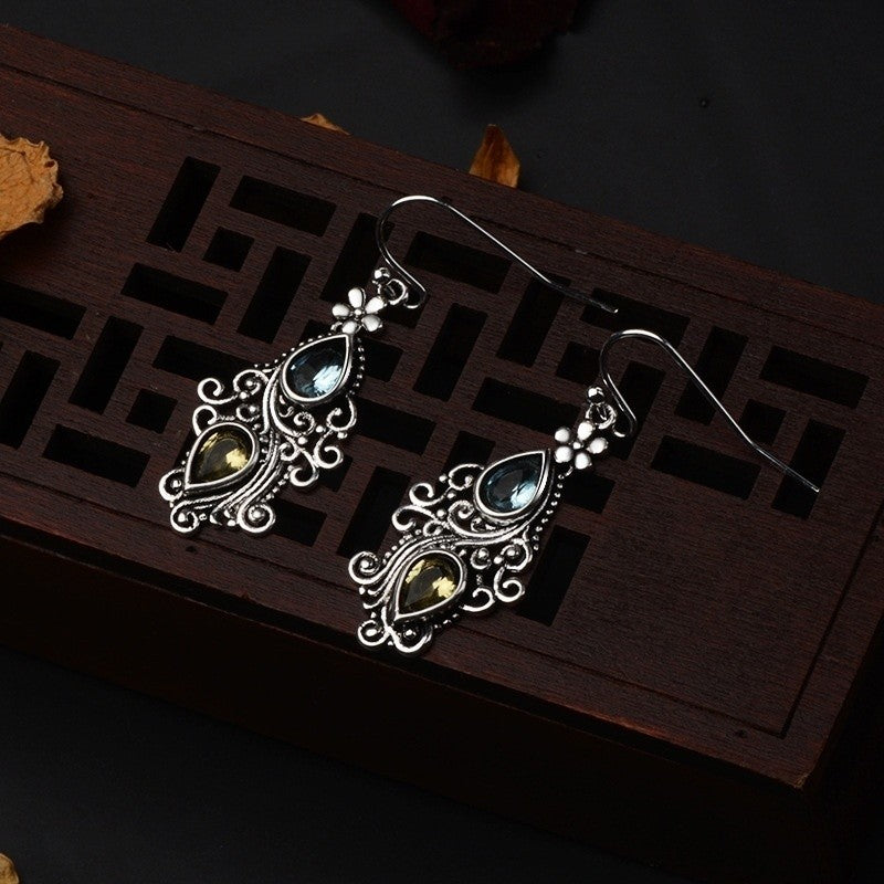 Boho Vintage Floral Drop Earrings