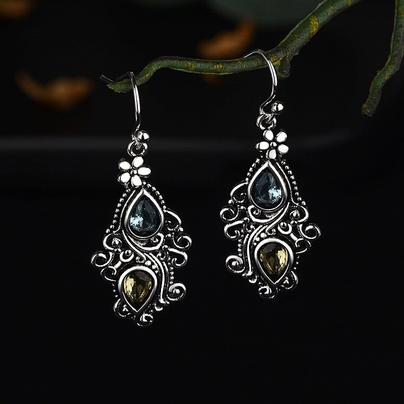 Boho Vintage Floral Drop Earrings