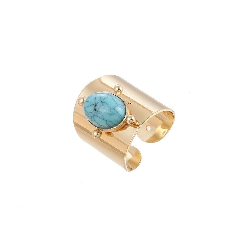 Vintage Turquoise Wide Cuff Ring