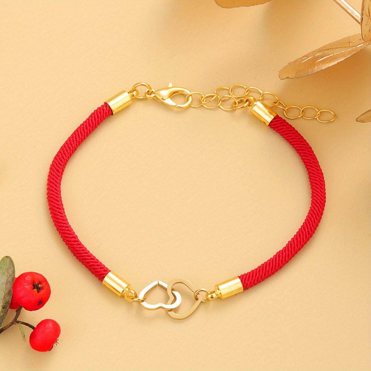 18k Elegant Red Rope Heart Bracelet