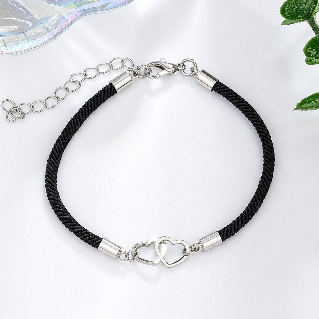 18k Elegant Red Rope Heart Bracelet