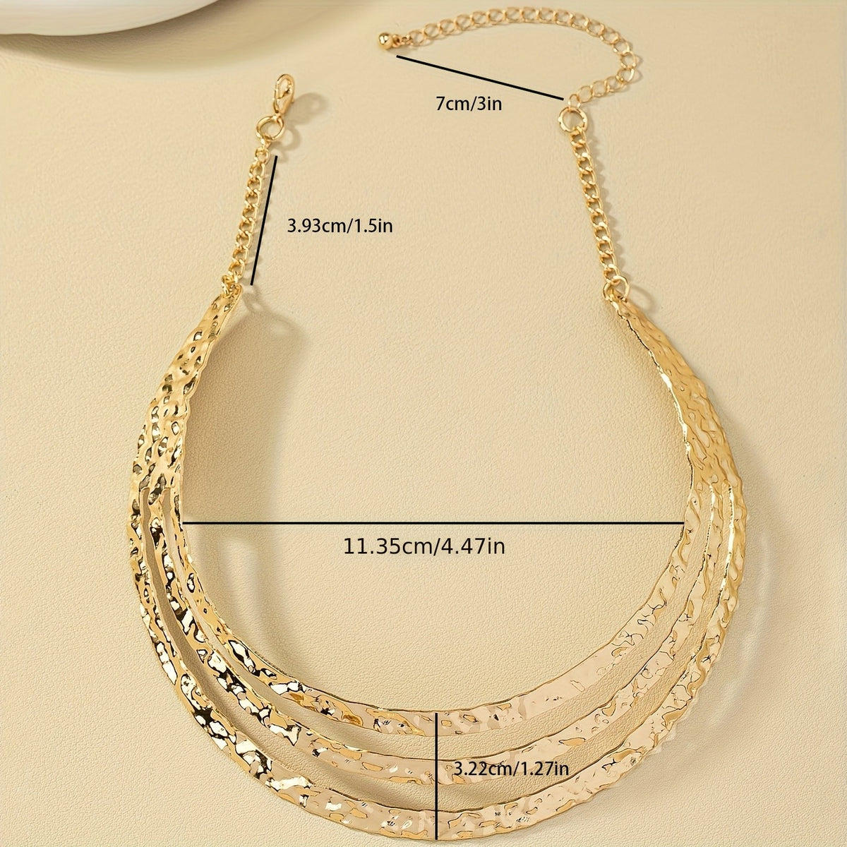 14k Classy Hammered Collar Necklace