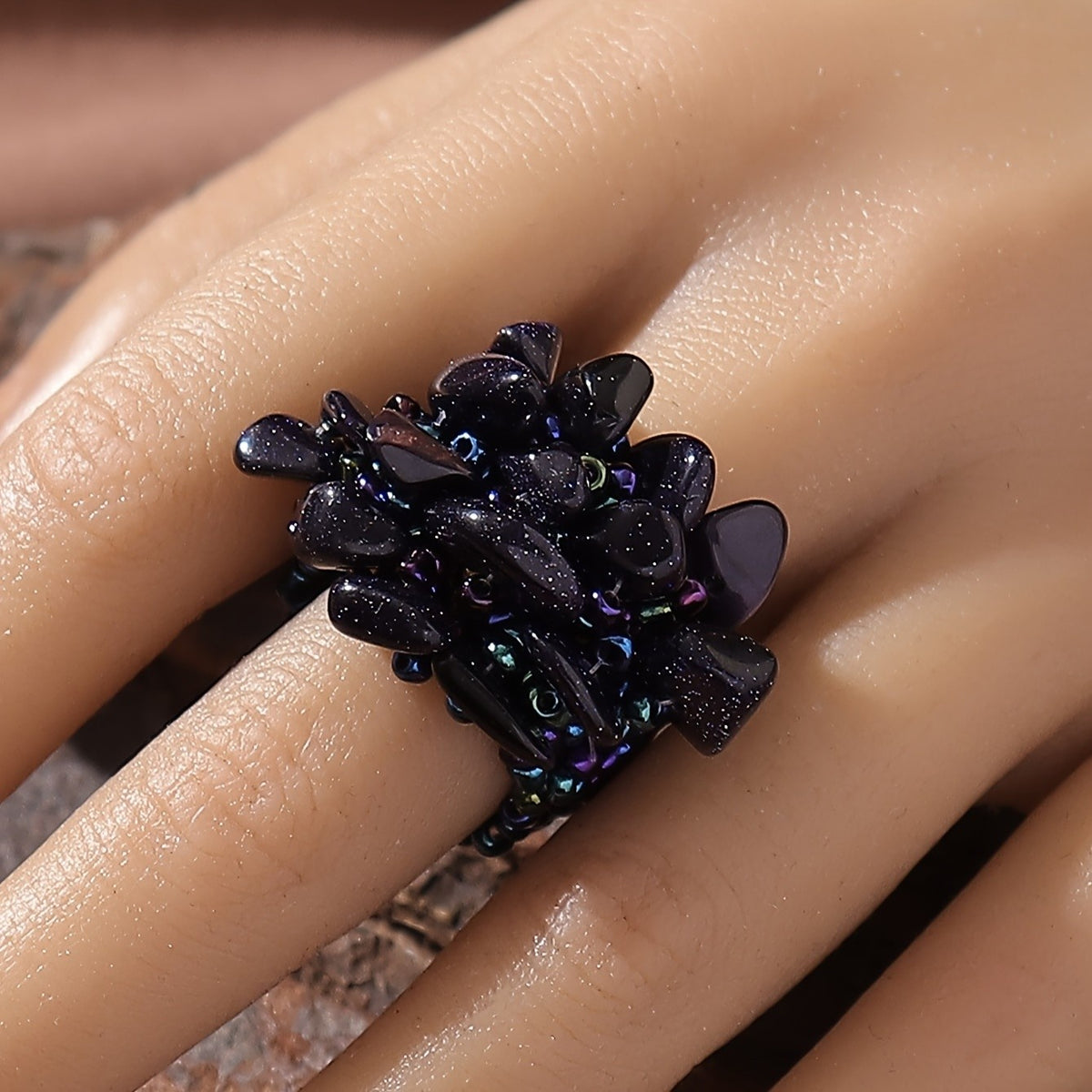 Boho Colorful Mosaic Statement Ring
