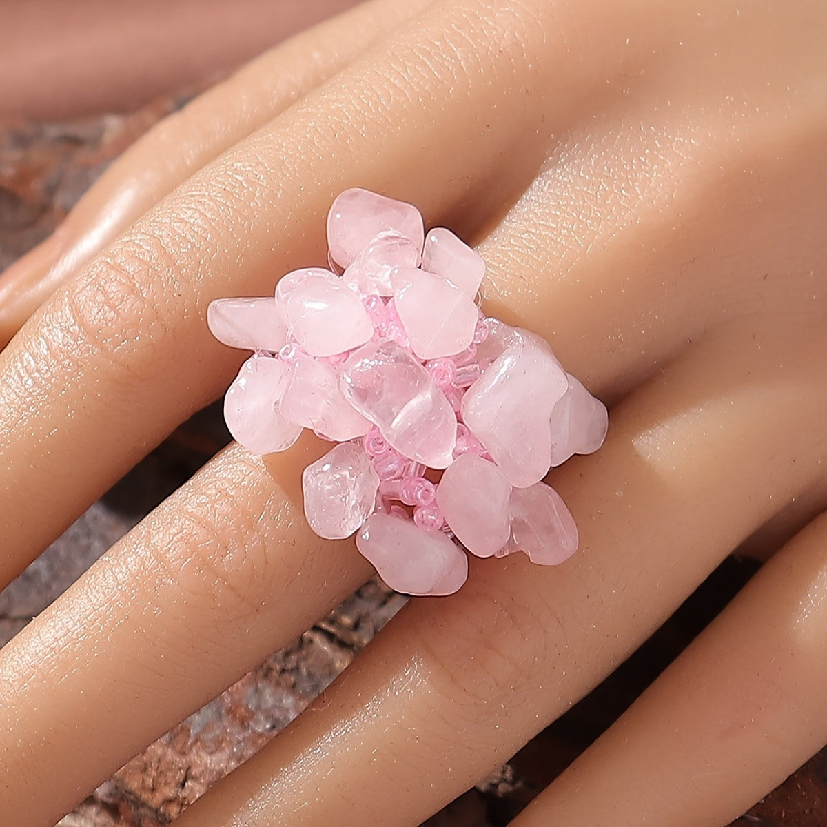 Boho Colorful Mosaic Statement Ring