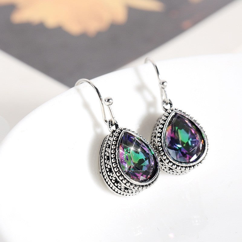 Vintage Teardrop Crystal Earrings