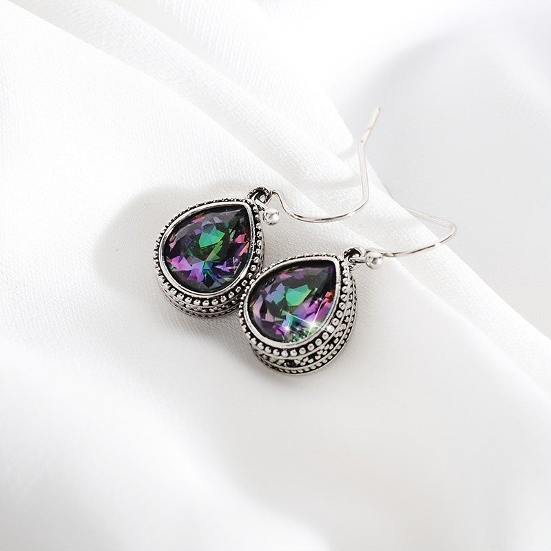 Vintage Teardrop Crystal Earrings