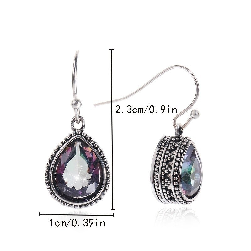 Vintage Teardrop Crystal Earrings