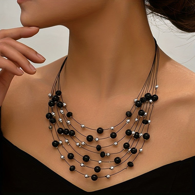 Boho Multicolor Pearl Layered Necklace