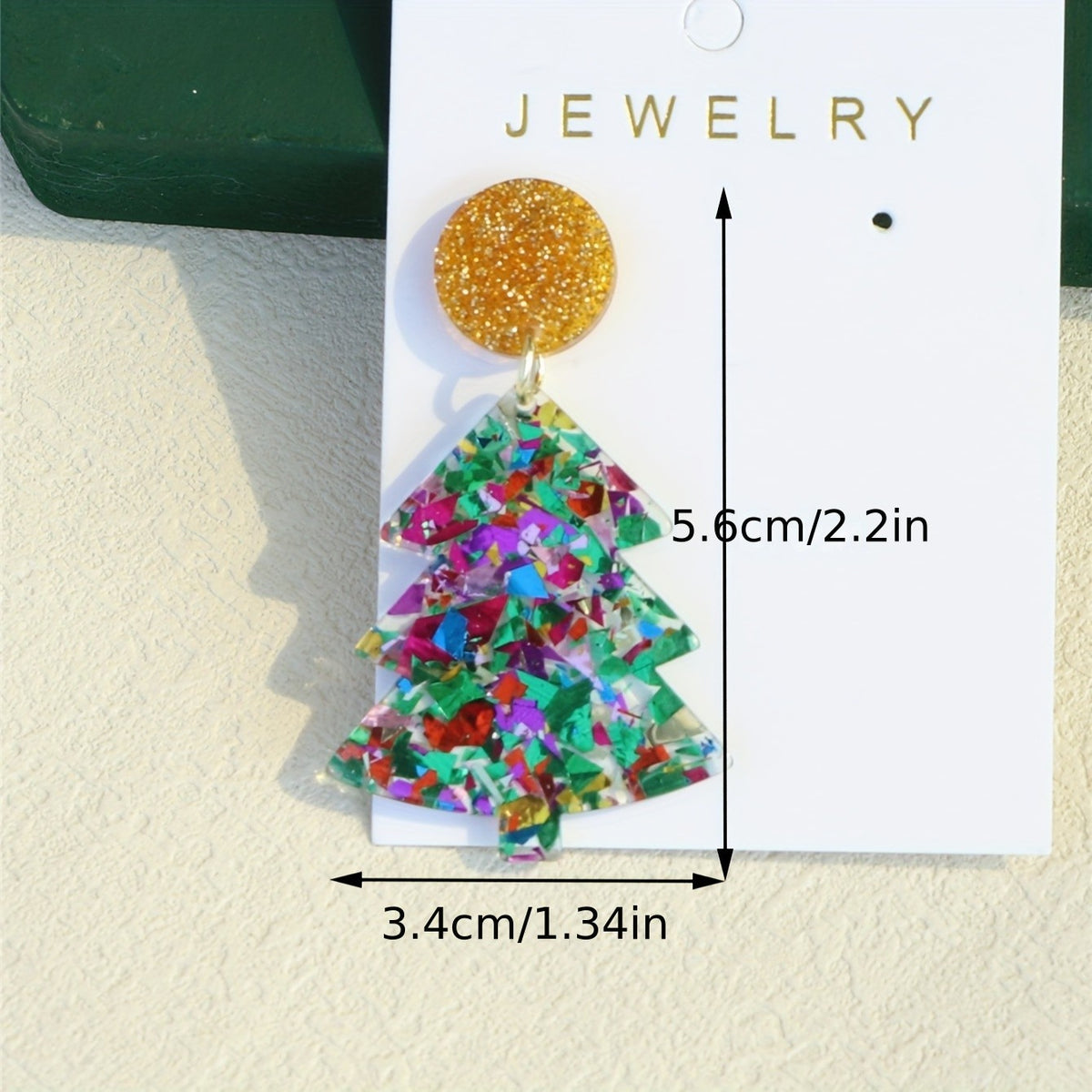 Festive Glitter Christmas Tree Earrings