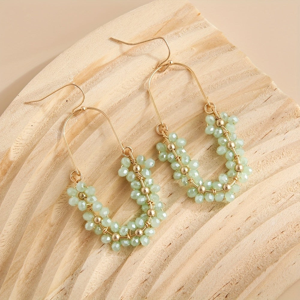 18k Boho Beaded Hoop Earrings