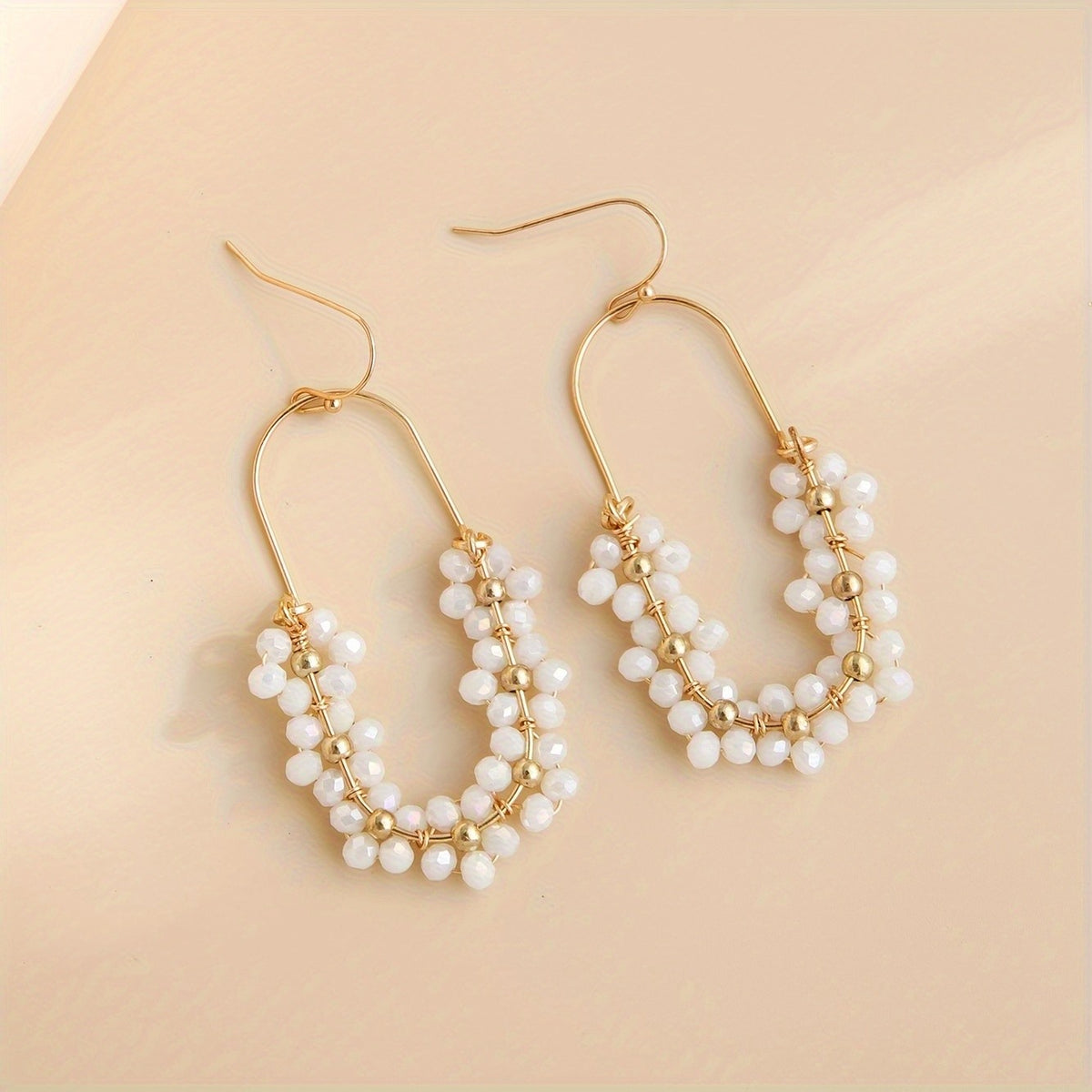 18k Boho Beaded Hoop Earrings