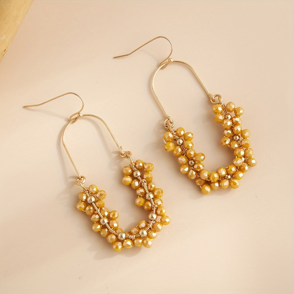 18k Boho Beaded Hoop Earrings
