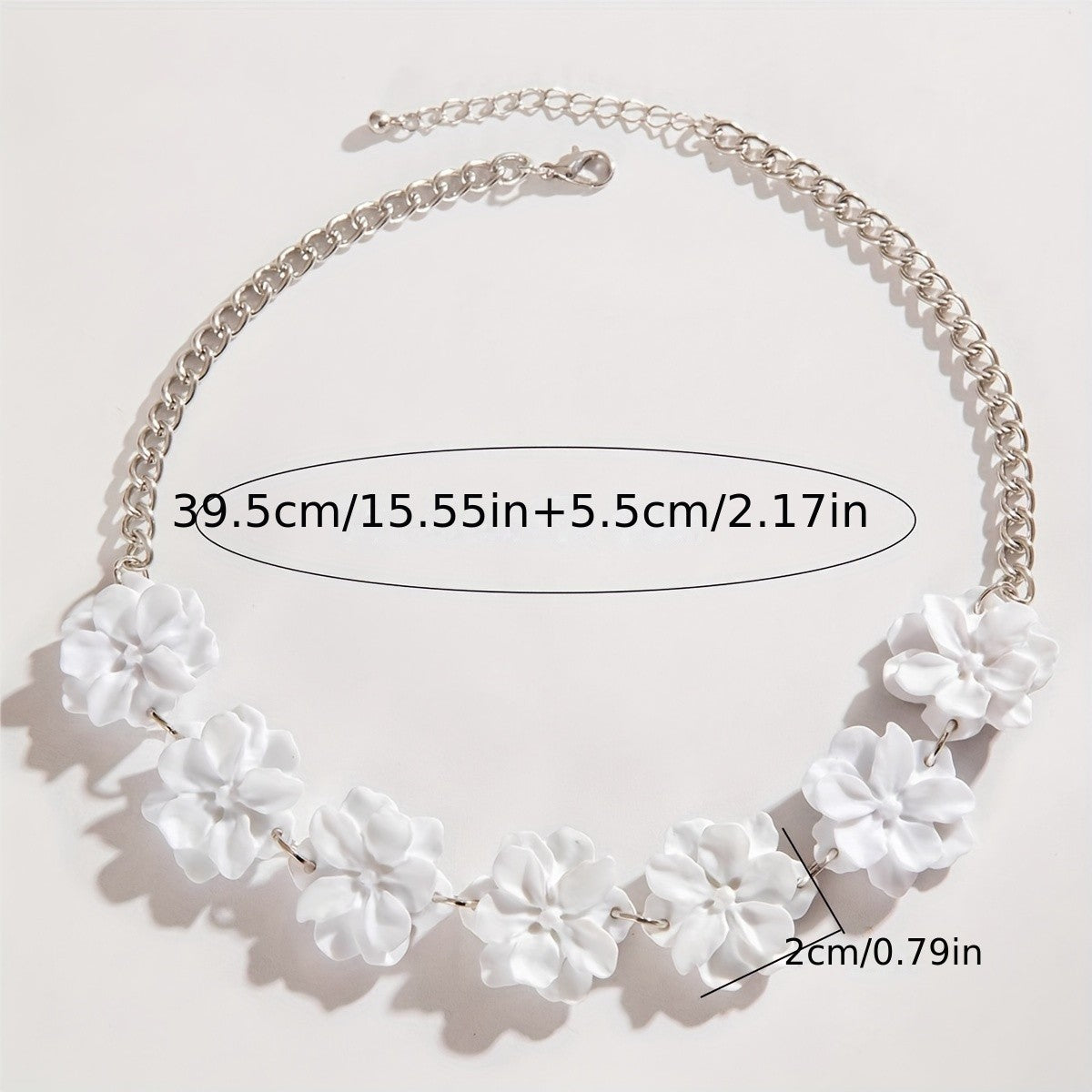 Elegant White Floral Resin Necklace