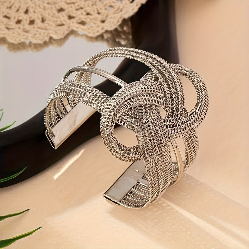 18k Boho Woven Knot Cuff Bracelet