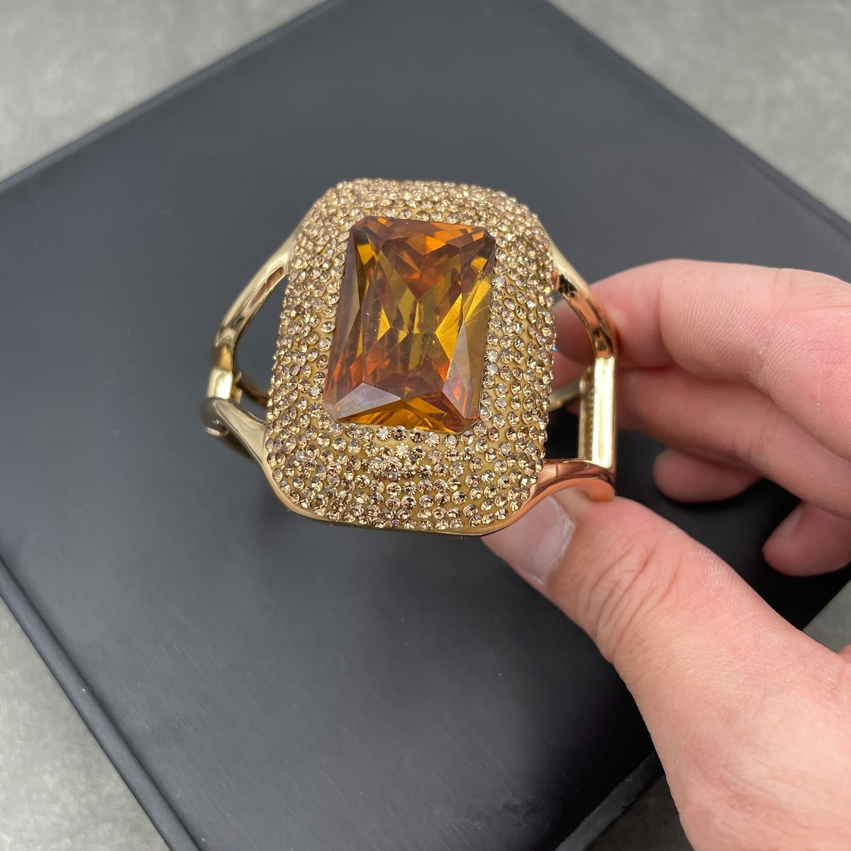 Classy Purple Stone Cuff Ring