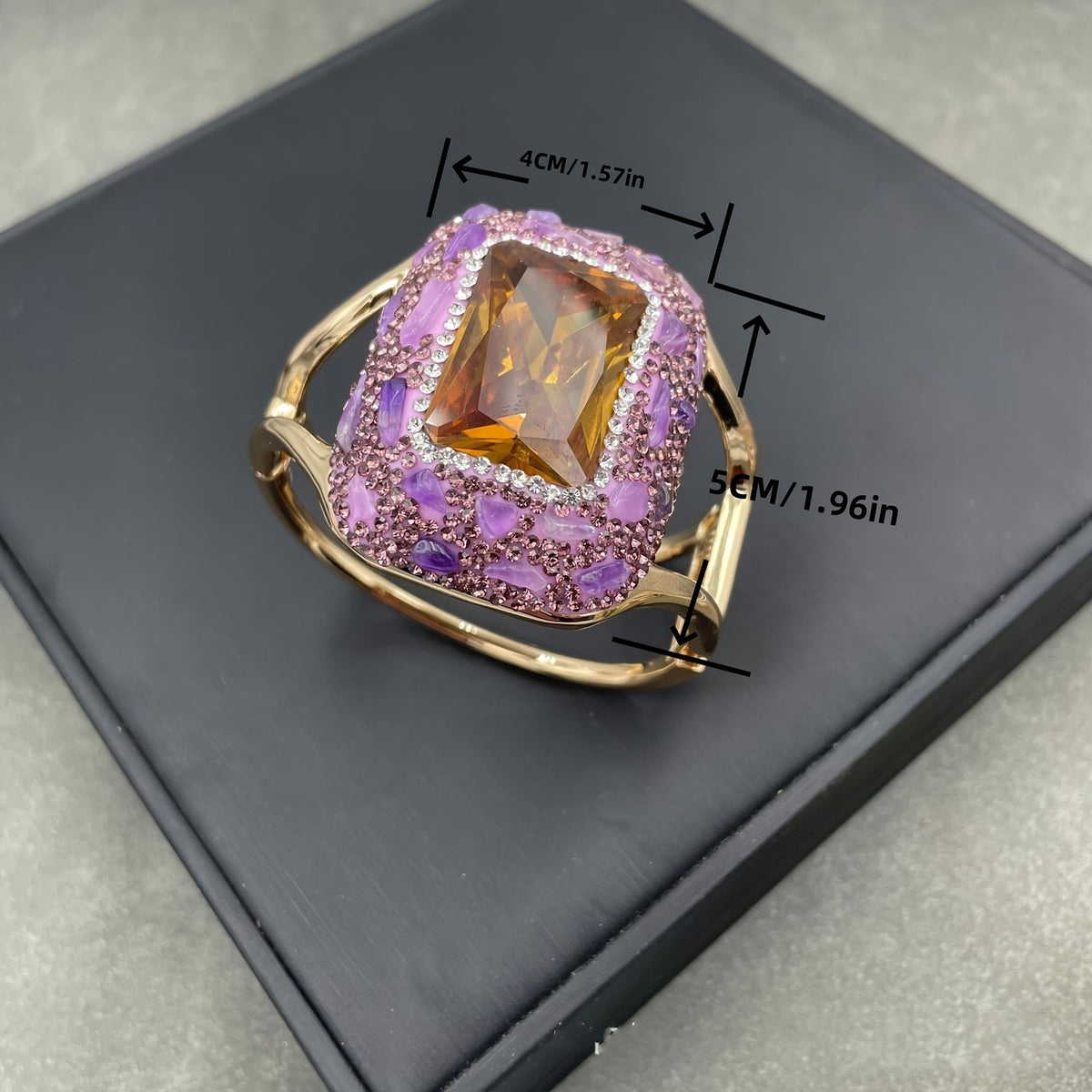 Classy Purple Stone Cuff Ring