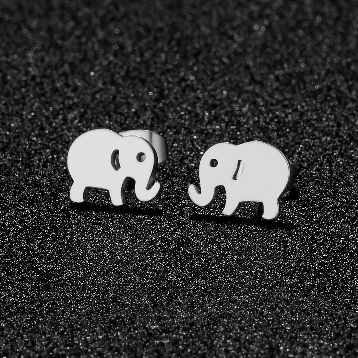 18k Elegant Elephant Stud Earrings