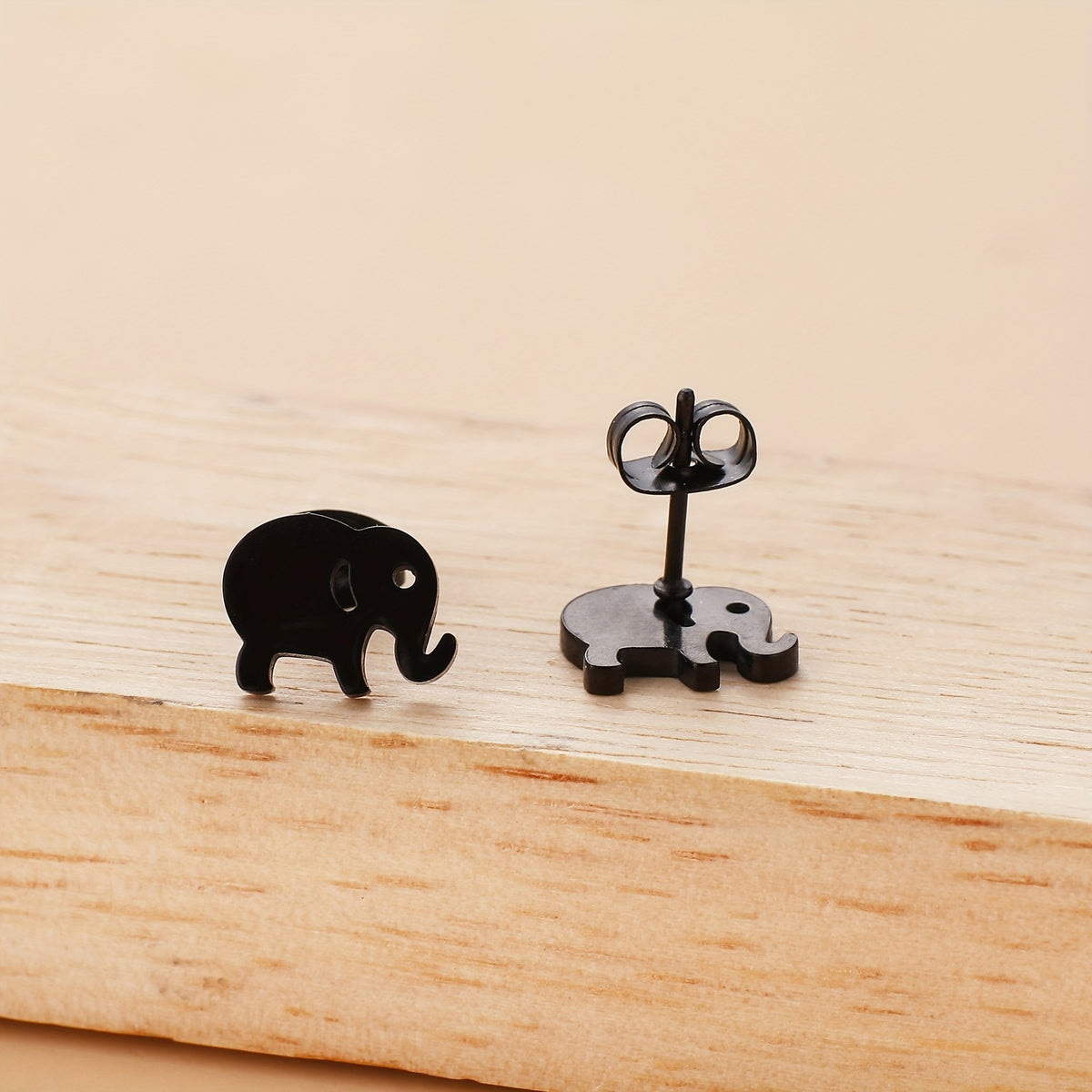 18k Elegant Elephant Stud Earrings