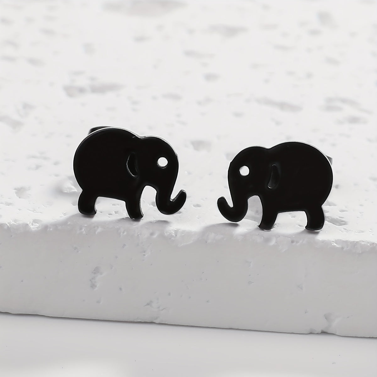 18k Elegant Elephant Stud Earrings