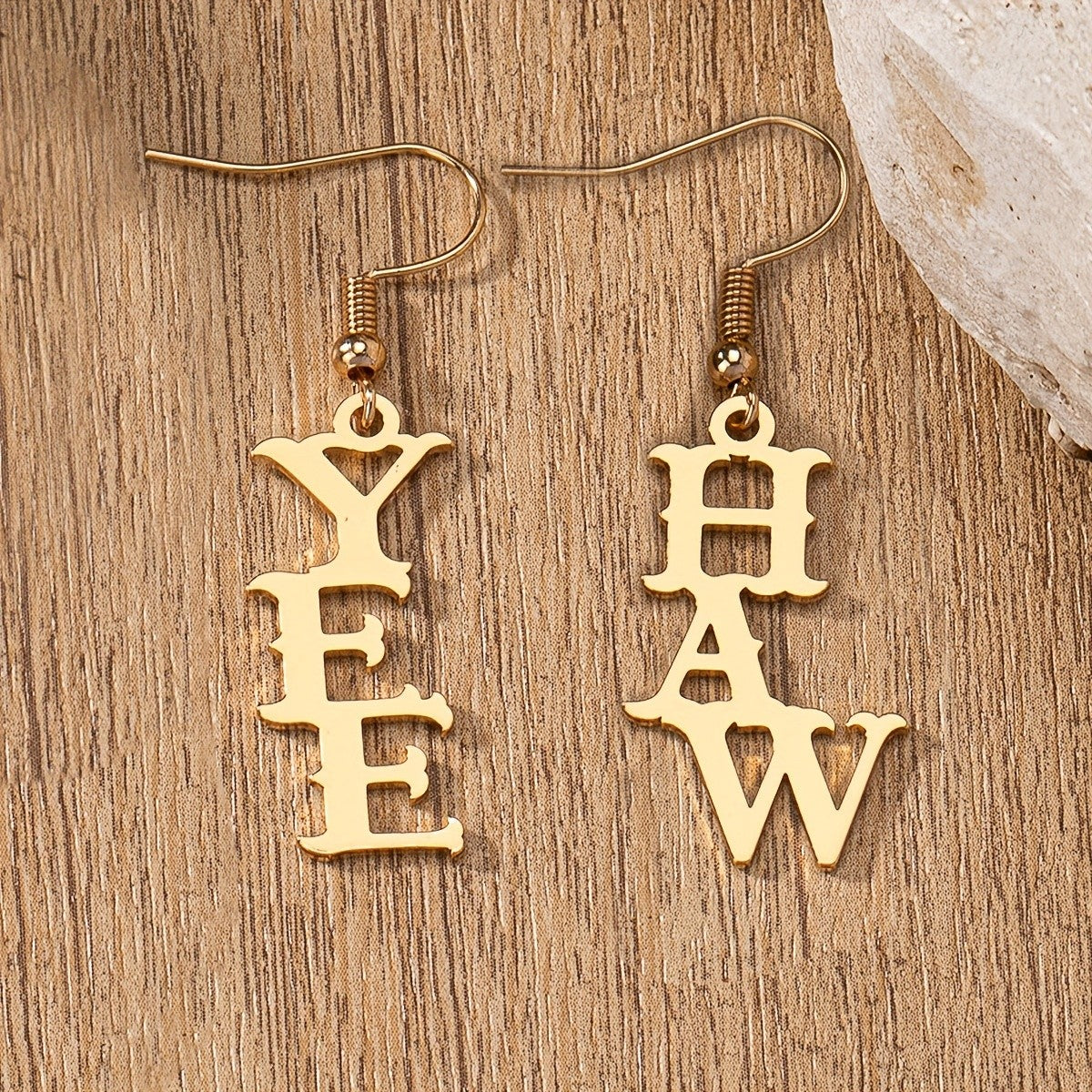 Elegant Western Yeehaw Letter Dangle Earrings