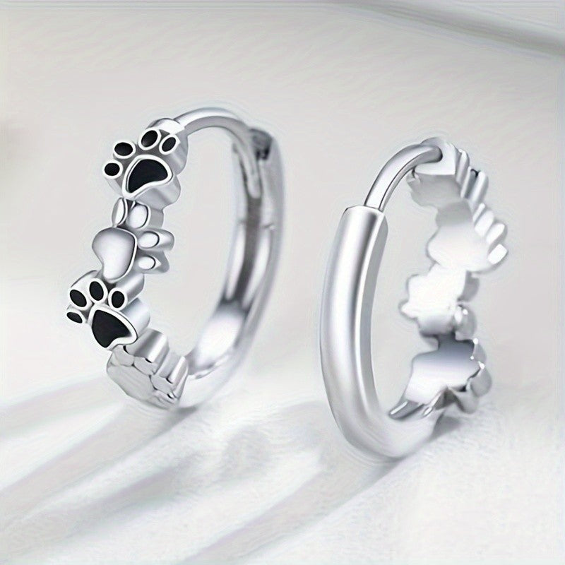 Cute Cat Paw Hoop Earrings
