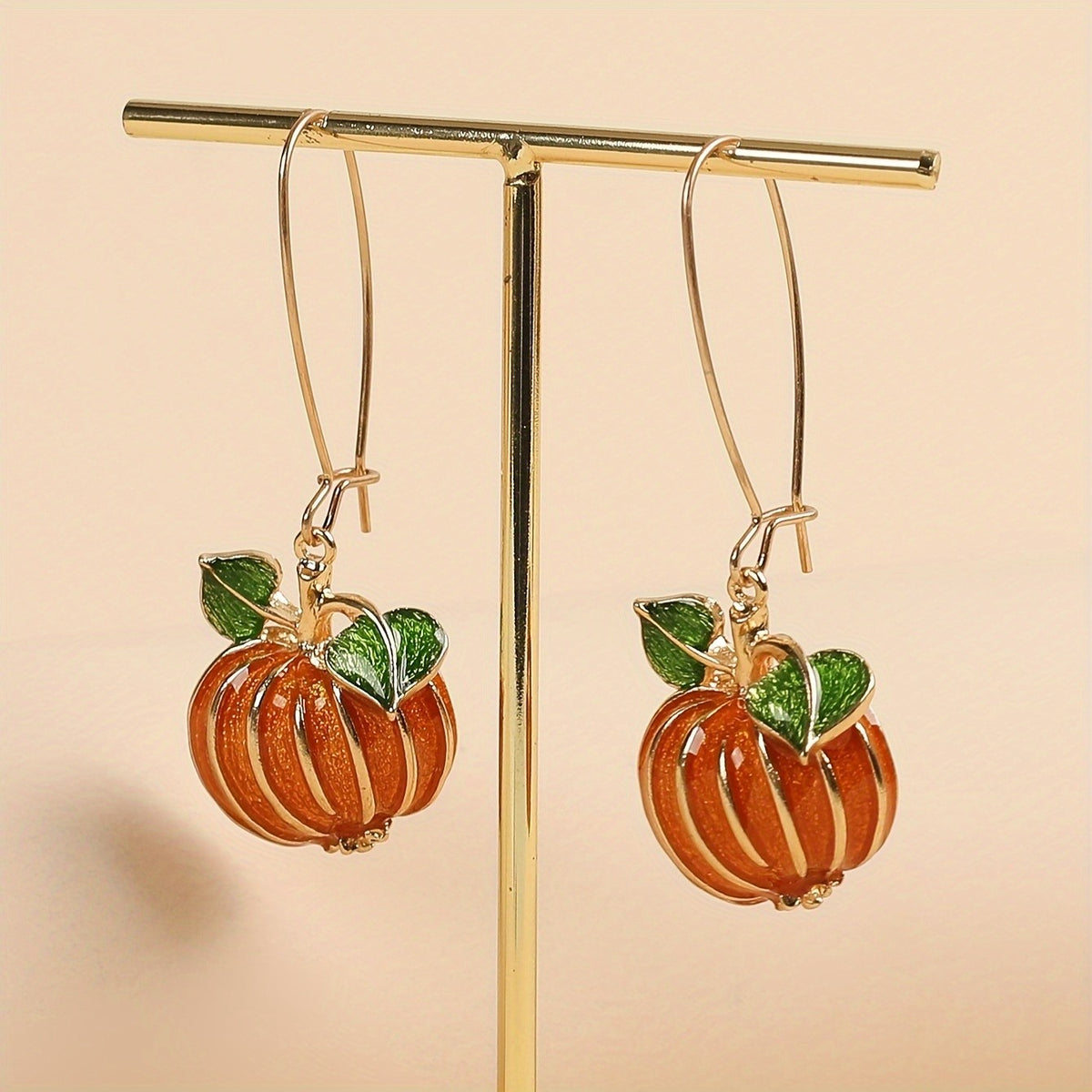Cute Glazed Pumpkin Drop Earrings