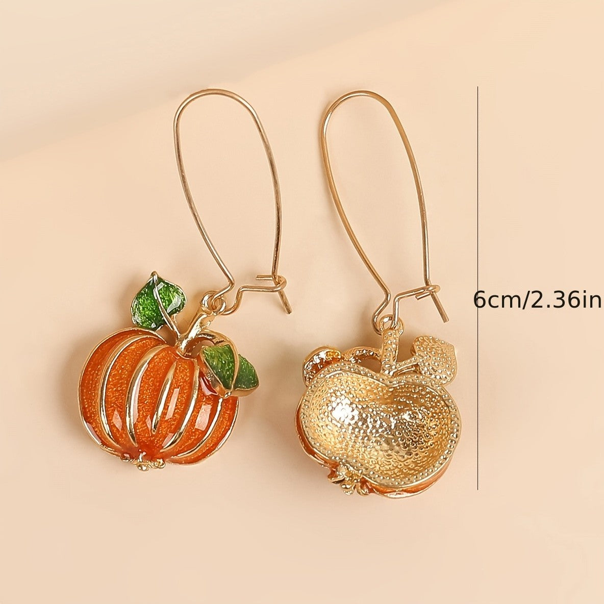 Cute Glazed Pumpkin Drop Earrings