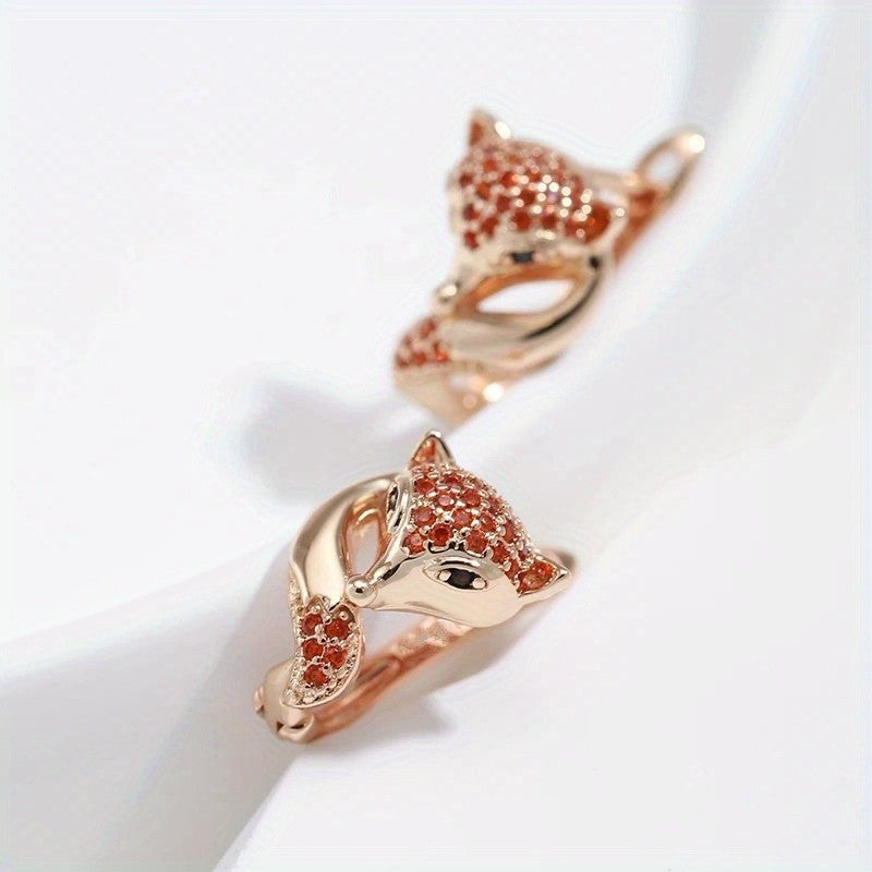 Elegant Fox Zircon Earrings