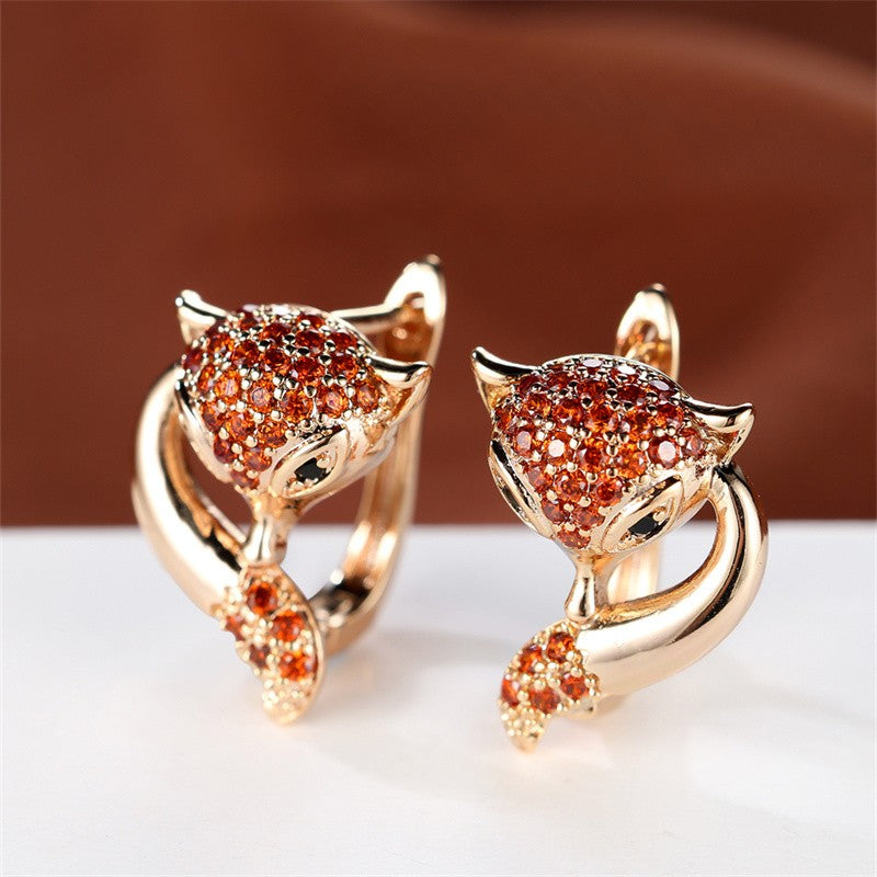 Elegant Fox Zircon Earrings