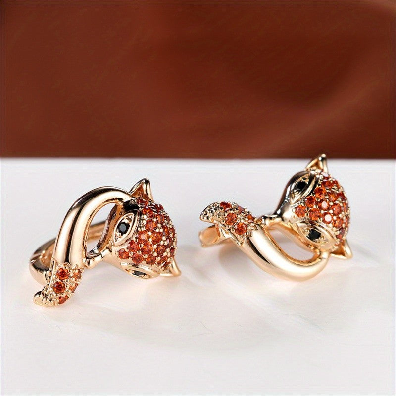 Elegant Fox Zircon Earrings