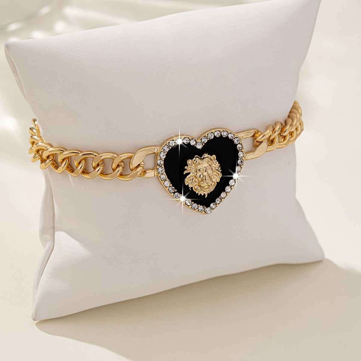 Classy Black Heart Lion Anklet