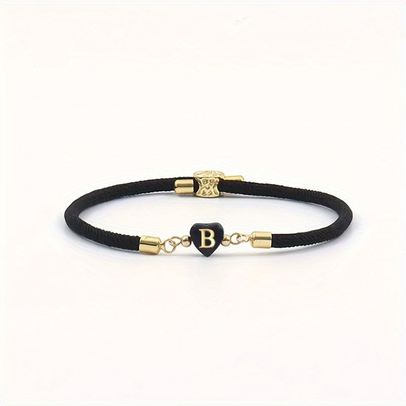 Classy Black Initial Love Bracelet