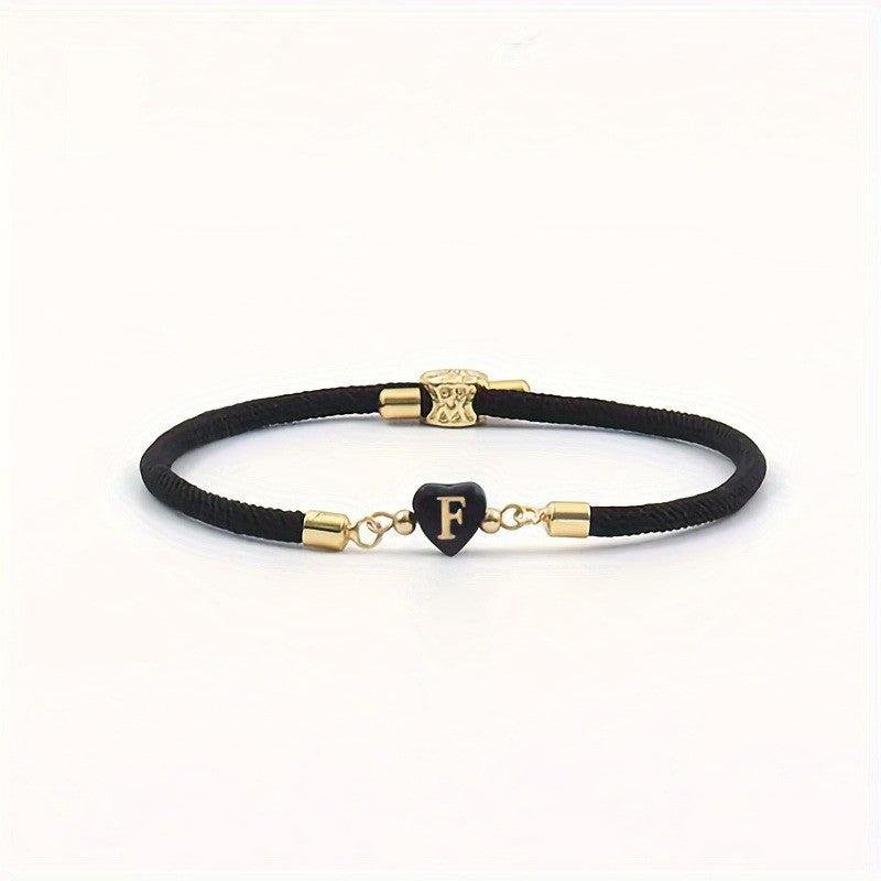 Classy Black Initial Love Bracelet