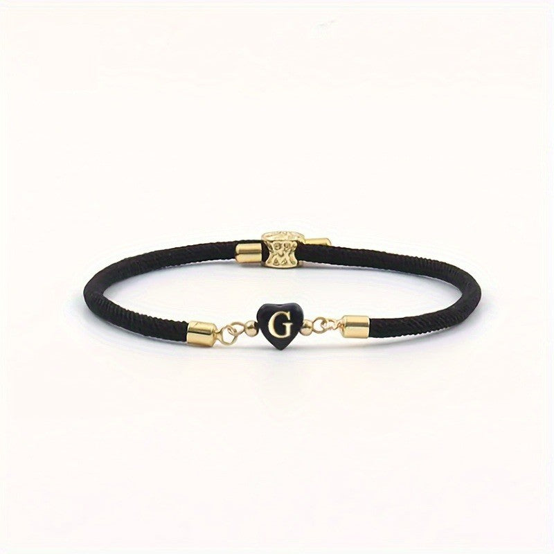 Classy Black Initial Love Bracelet